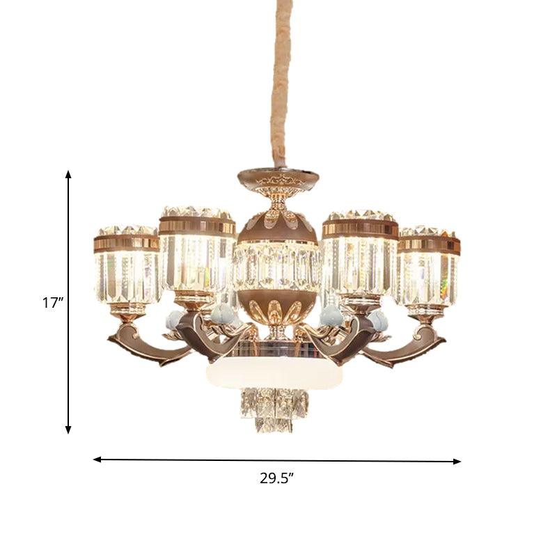 6/8 Lights Chandelier Pendant Light Modern Living Room Ceiling Hang Fixture in Gold - Rebooters