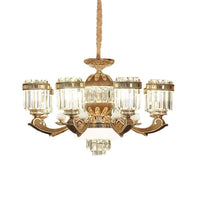 6/8 Lights Chandelier Pendant Light Modern Living Room Ceiling Hang Fixture in Gold - Rebooters