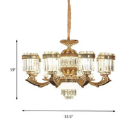 6/8 Lights Chandelier Pendant Light Modern Living Room Ceiling Hang Fixture in Gold - Rebooters