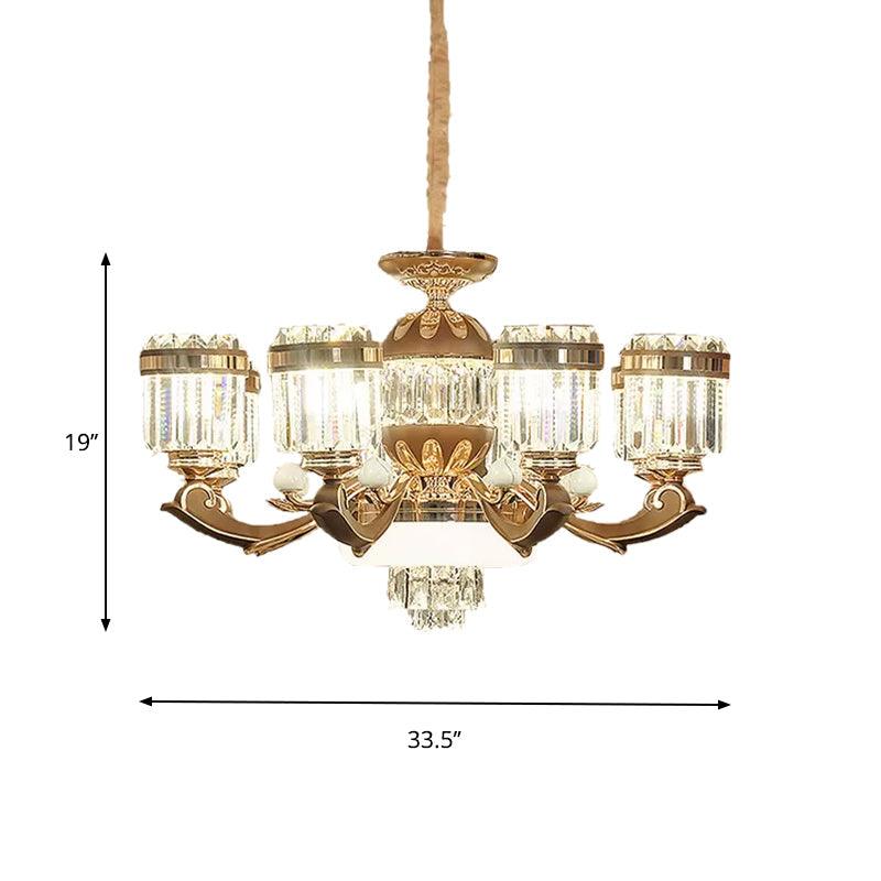 6/8 Lights Chandelier Pendant Light Modern Living Room Ceiling Hang Fixture in Gold - Rebooters
