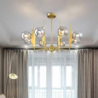 8-Light Living Room Chandelier Lighting Post Modern Gold Ceiling Lamp - Rebooters