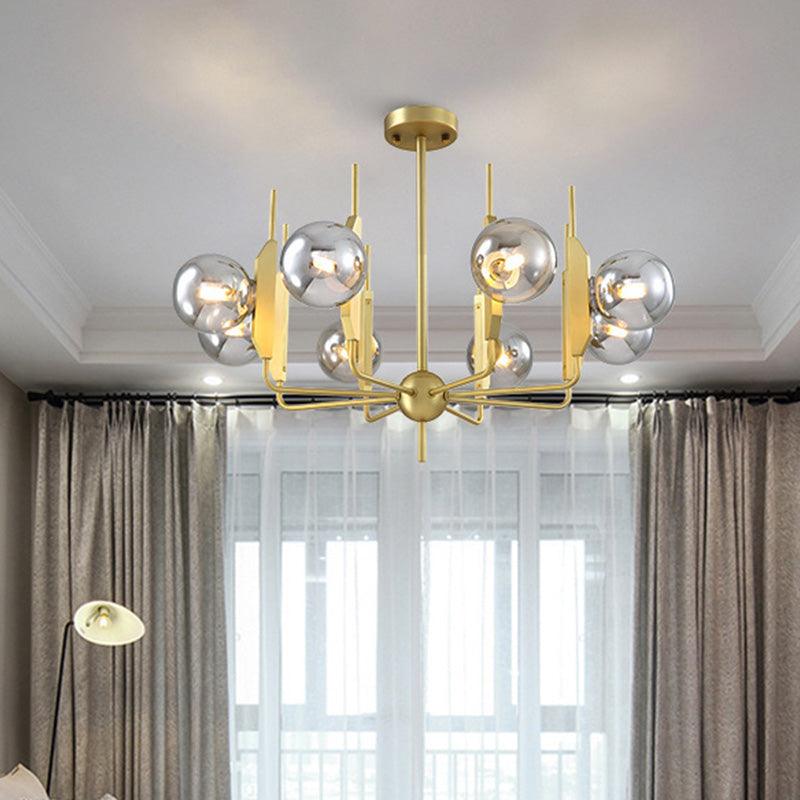 8-Light Living Room Chandelier Lighting Post Modern Gold Ceiling Lamp - Rebooters
