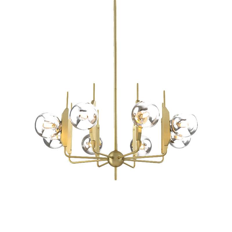8-Light Living Room Chandelier Lighting Post Modern Gold Ceiling Lamp - Rebooters