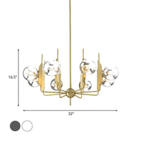 8-Light Living Room Chandelier Lighting Post Modern Gold Ceiling Lamp - Rebooters