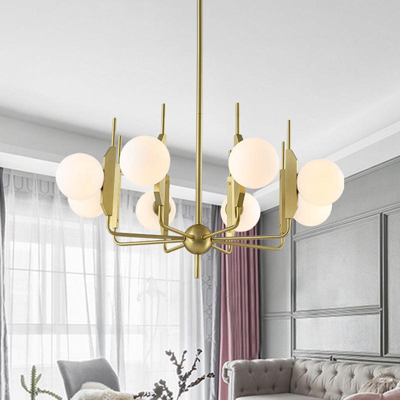 8-Light Living Room Chandelier Lighting Post Modern Gold Ceiling Lamp - Rebooters