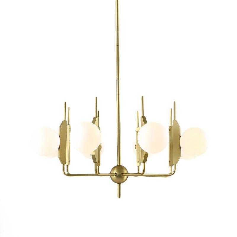 8-Light Living Room Chandelier Lighting Post Modern Gold Ceiling Lamp - Rebooters
