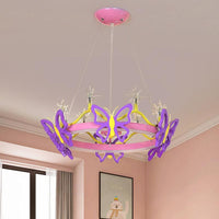 7 Bulbs Girl Room Hanging Chandelier Kid Pink Pendant Lamp - Rebooters
