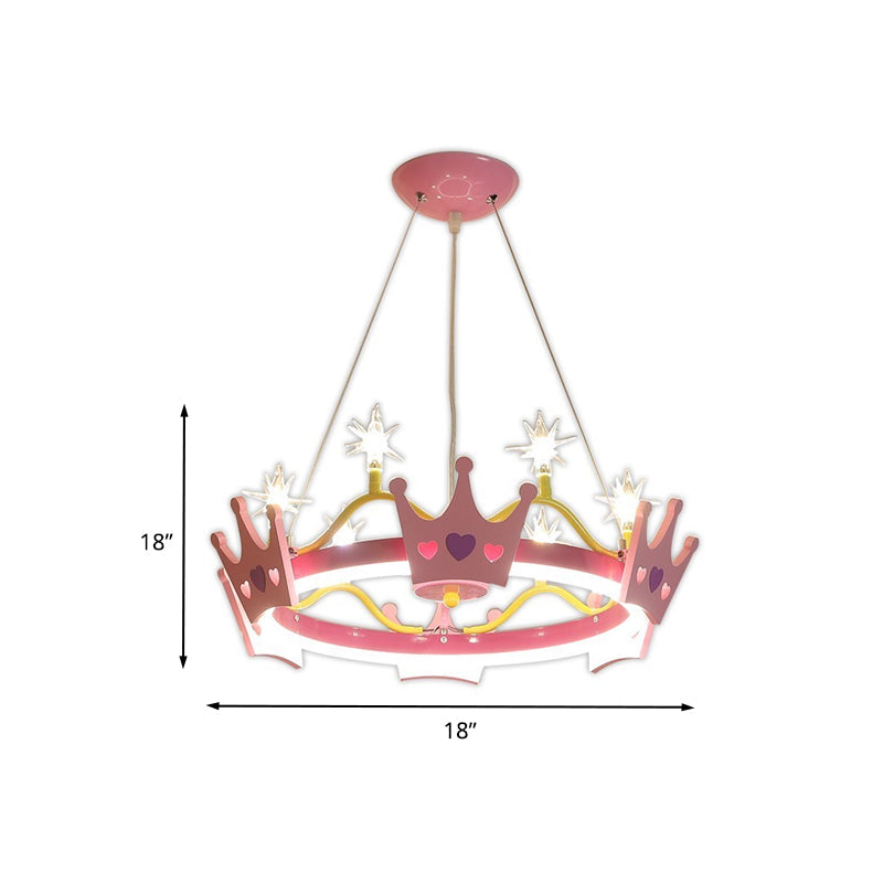7 Bulbs Girl Room Hanging Chandelier Kid Pink Pendant Lamp - Rebooters