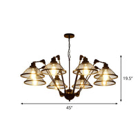 6/8 Lights Dome Mesh Hanging Chandelier Industrial Black Finish - Rebooters