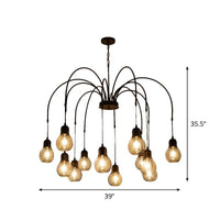 Antiqued Bulb Mesh Chandelier Light 8/12/18-Light Black Lamp - Rebooters