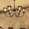 Iron Black Pendant Chandelier Caged 6/8/12 Heads Lamp - Rebooters