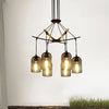 Bell Mesh Restaurant Chandelier Lighting Rustic Iron 6/12 Bulbs Black Hanging Ceiling Lamp - Rebooters