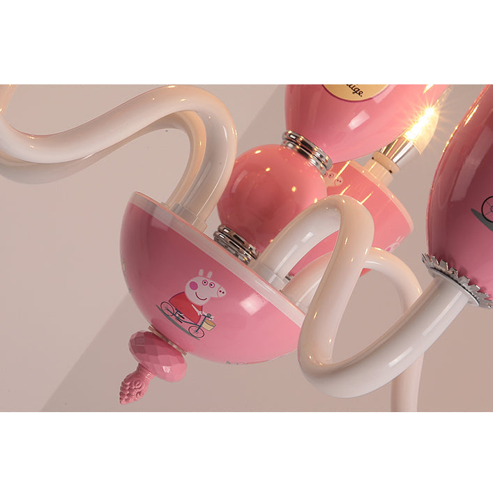 Cartoon Blameless Candle Chandelier with Car Glass 6 Lights - Rebooters