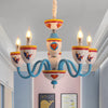 Cartoon Blameless Candle Chandelier with Car Glass 6 Lights - Rebooters