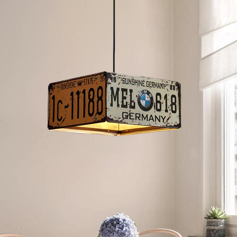 Square Chandelier Lamp with 39 Adjustable Cord Industrial Iron Triple Light Pendant - Rebooters