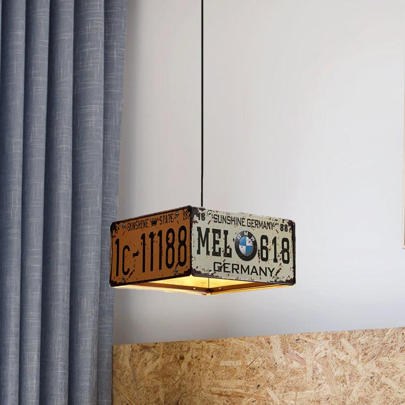 Square Chandelier Lamp with 39 Adjustable Cord Industrial Iron Triple Light Pendant - Rebooters