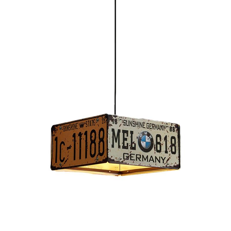 Square Chandelier Lamp with 39 Adjustable Cord Industrial Iron Triple Light Pendant - Rebooters