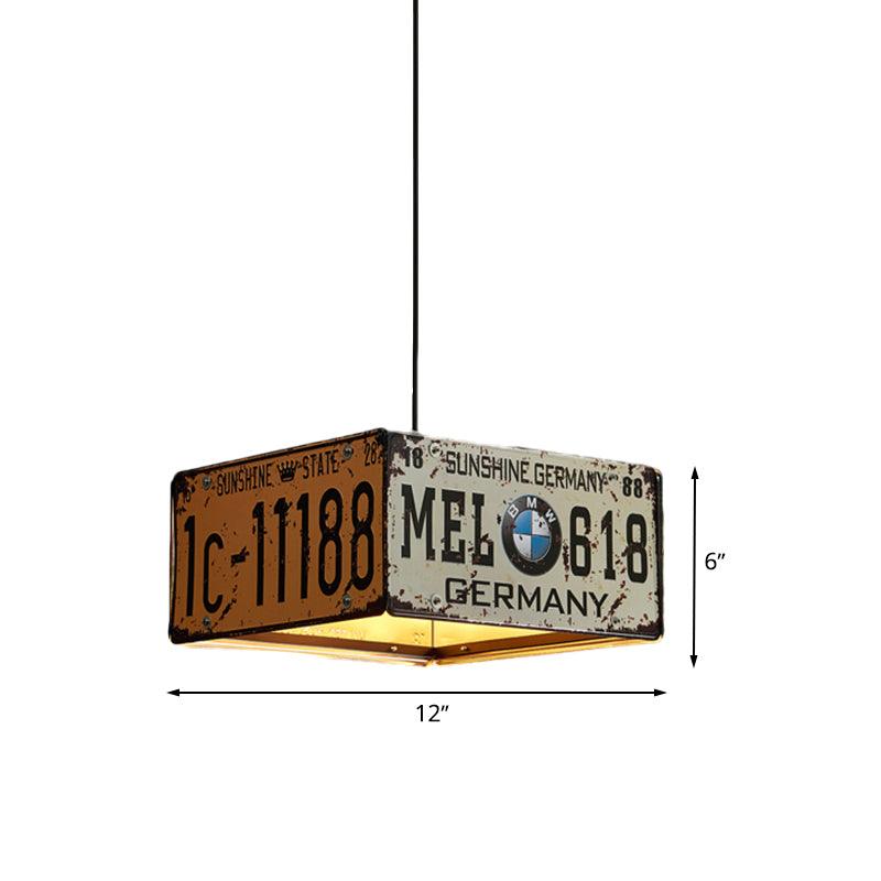Square Chandelier Lamp with 39 Adjustable Cord Industrial Iron Triple Light Pendant - Rebooters
