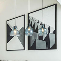 3 Lights Multi Pendant with Different Shade Blue Glass Modern Dining Room Fixture - Rebooters