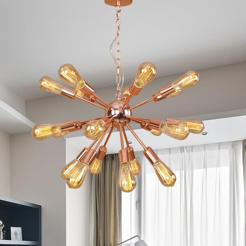 18/21 Lights Iron Chandelier Light Farmhouse Copper Gold Finish - Rebooters