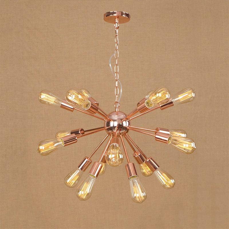 18/21 Lights Iron Chandelier Light Farmhouse Copper Gold Finish - Rebooters