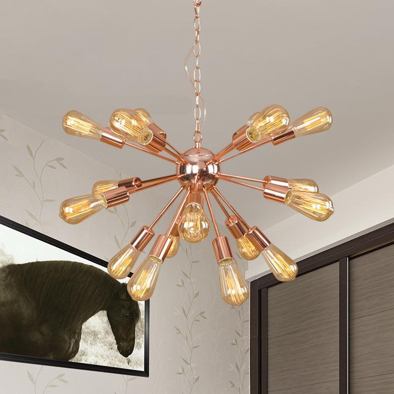 18/21 Lights Iron Chandelier Light Farmhouse Copper Gold Finish - Rebooters