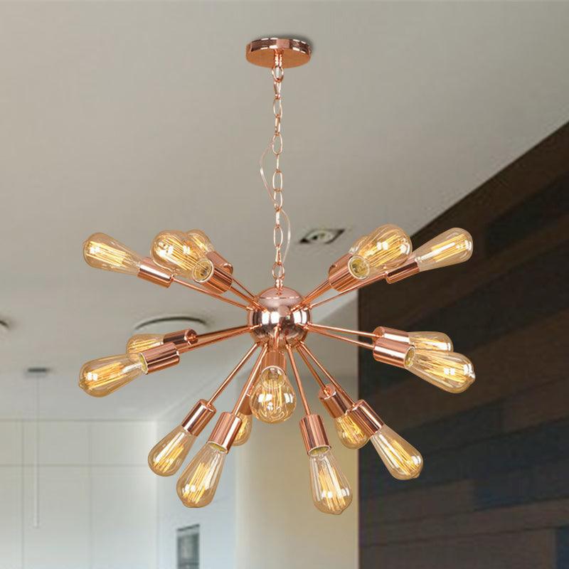 18/21 Lights Iron Chandelier Light Farmhouse Copper Gold Finish - Rebooters
