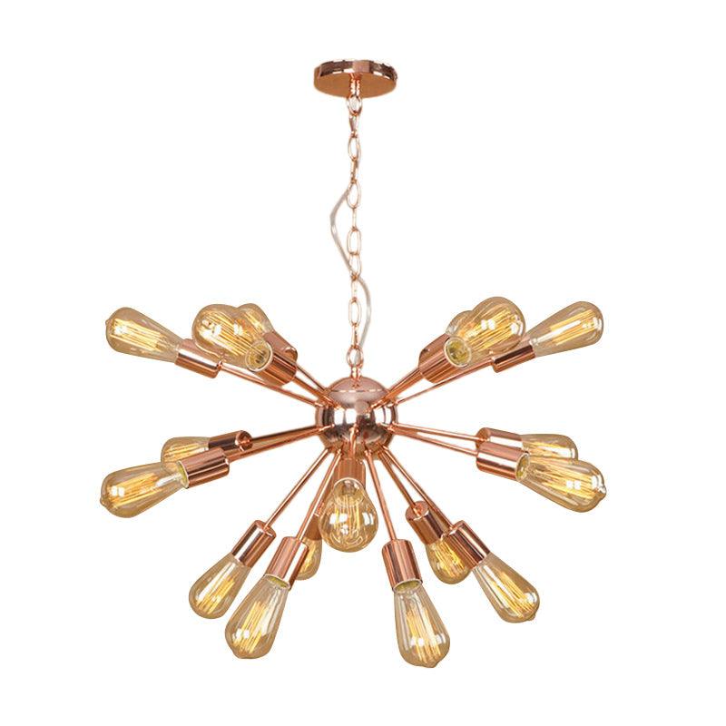 18/21 Lights Iron Chandelier Light Farmhouse Copper Gold Finish - Rebooters