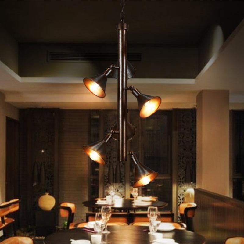 Antique Style Funnel Chandelier Lamp 6 Heads Adjustable Fixture - Rebooters