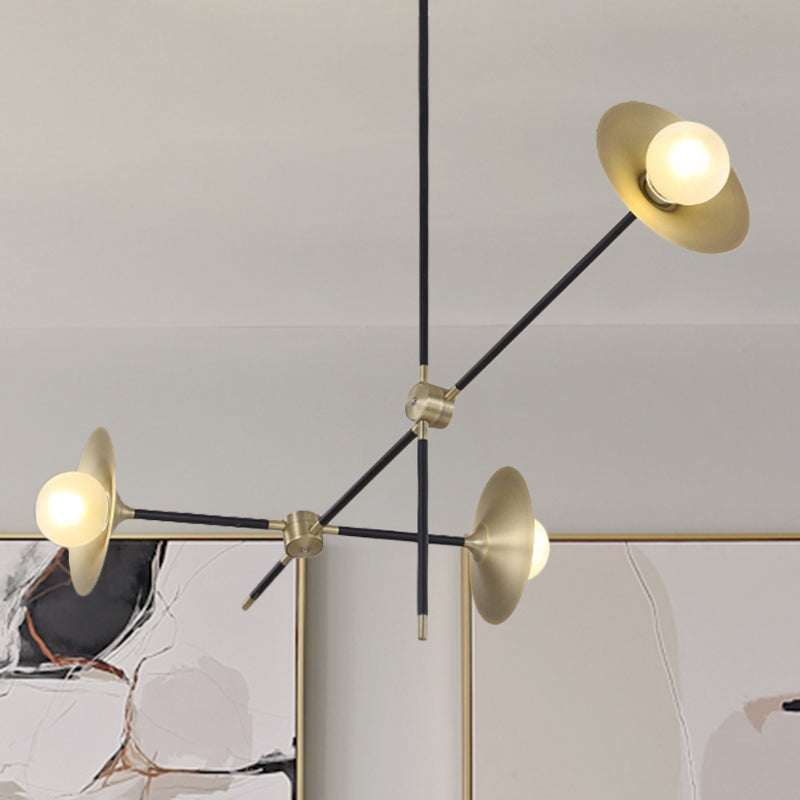 Brass Flared Shade Hanging Chandelier Contemporary 3/6/12 Lights - Rebooters