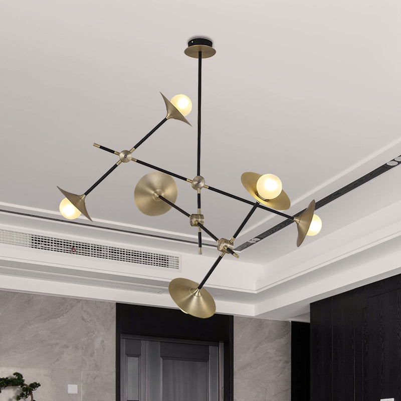 Brass Flared Shade Hanging Chandelier Contemporary 3/6/12 Lights - Rebooters