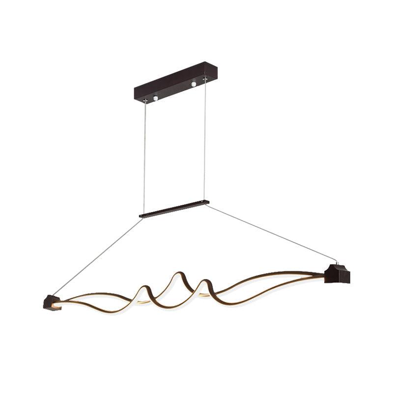 1 Light LED Office Chandelier with Acrylic Shade Brown Pendant - Rebooters