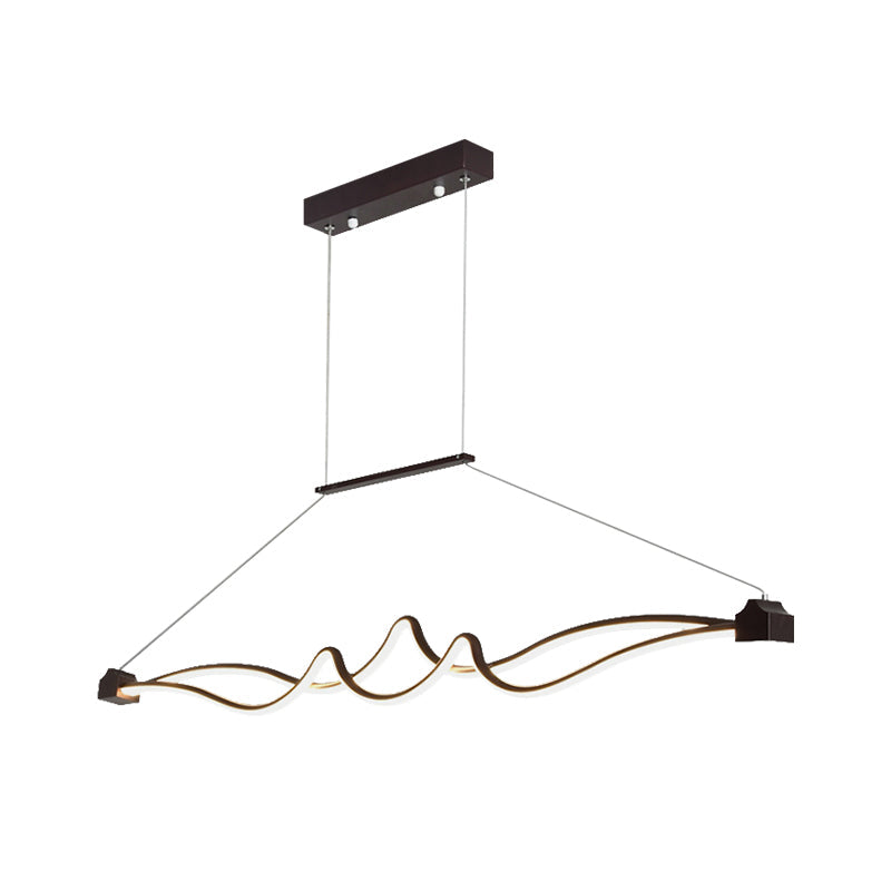 1 Light LED Office Chandelier with Acrylic Shade Brown Pendant - Rebooters