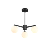 Ball Chandelier Simple Style Opal Glass 3 Lights Lamp - Rebooters