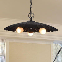3 Bulbs Scalloped Pendant Lighting Rustic Industrial Chandelier - Rebooters