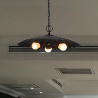 3 Bulbs Scalloped Pendant Lighting Rustic Industrial Chandelier - Rebooters