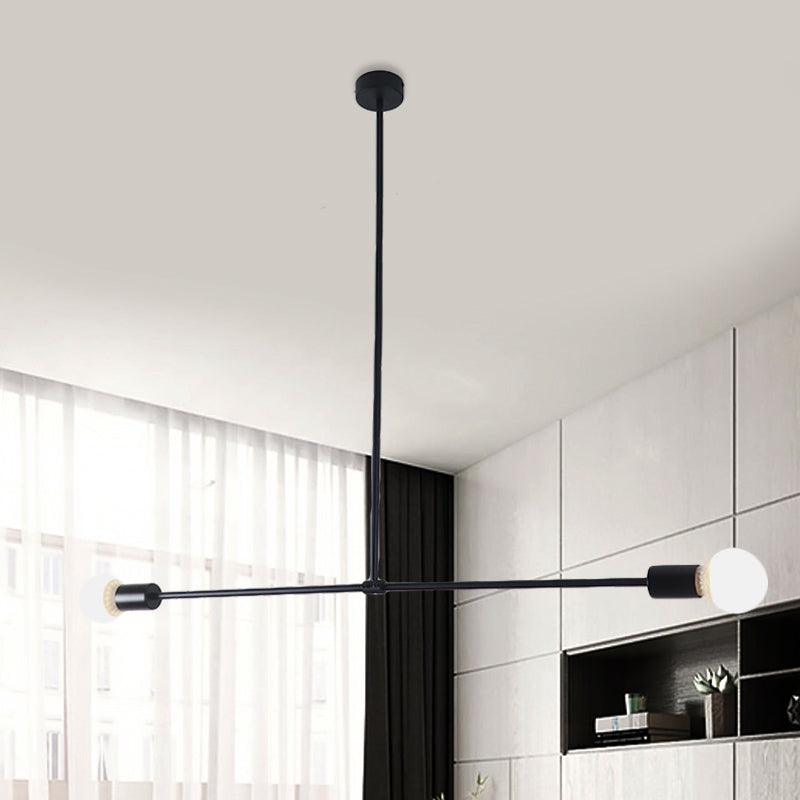 31.5"/39" W Exposed Chandelier Lamp Modern Metal 2 Head - Rebooters