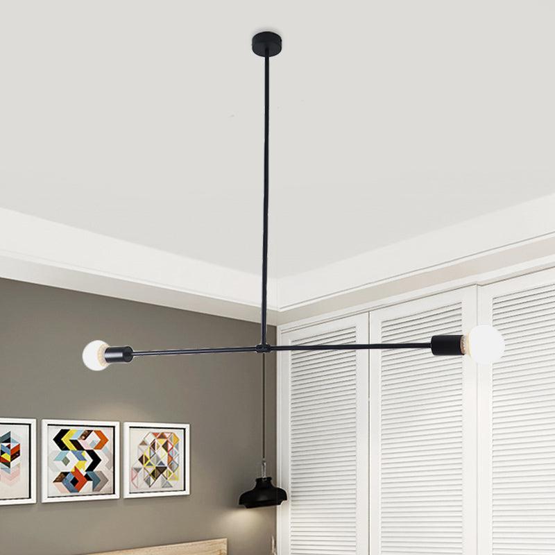 31.5"/39" W Exposed Chandelier Lamp Modern Metal 2 Head - Rebooters