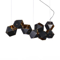 8/12 Heads Multifaceted Metal Chandelier Light Modern Black White Dining Room Pendant Light Fixture - Rebooters