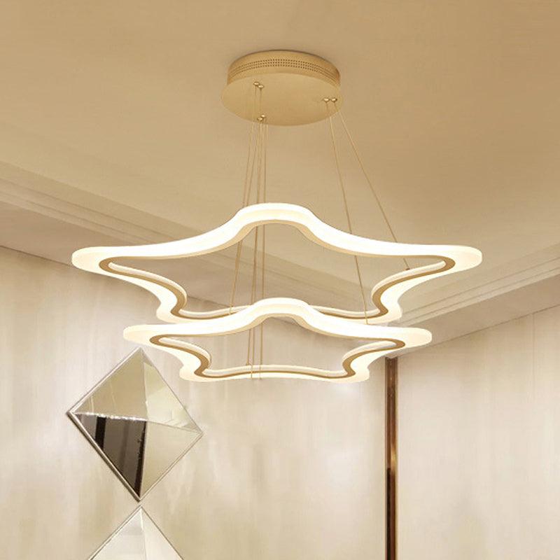 Acrylic Star Pendant Light Modern LED 2-Light Chandelier - Rebooters