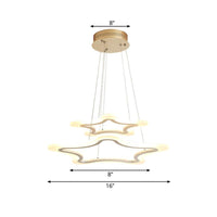 Acrylic Star Pendant Light Modern LED 2-Light Chandelier - Rebooters