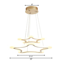 Acrylic Star Pendant Light Modern LED 2-Light Chandelier - Rebooters