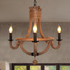 3 Lights Candle Chandelier Light Country Style Black Metal Ceiling Pendant Light - Rebooters