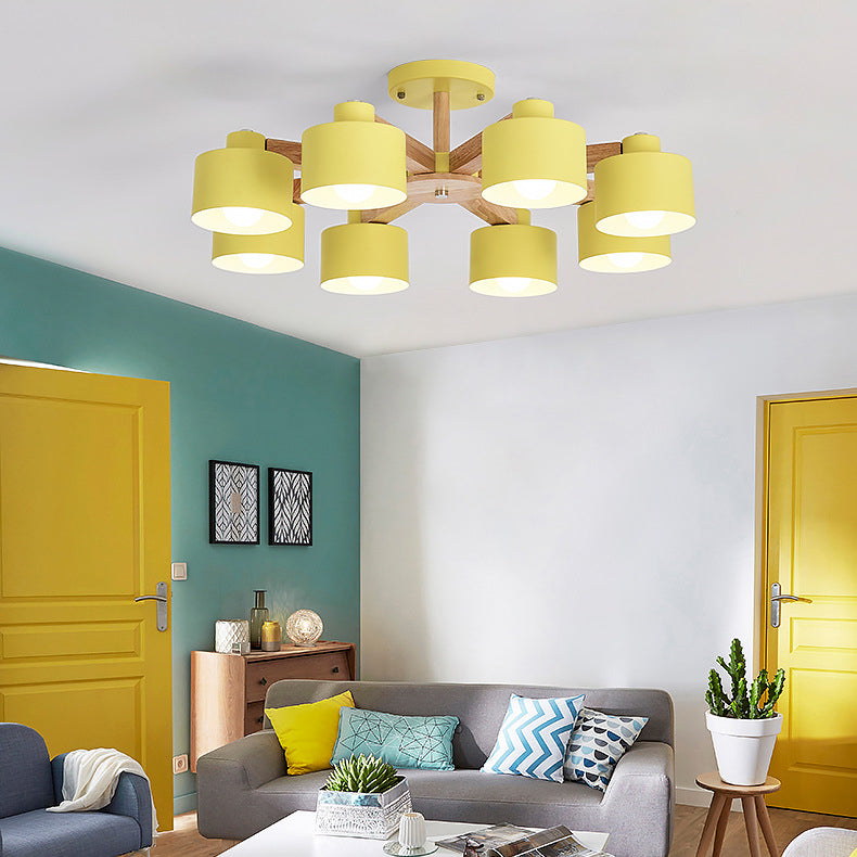 Metal Lampshade Bell Shade Chandelier Ceiling Light Modern Iron - Rebooters