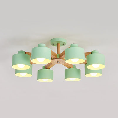 Metal Lampshade Bell Shade Chandelier Ceiling Light Modern Iron - Rebooters