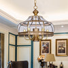 Clear Glass Gourd Chandelier Light Fixture Traditional 7 Bulbs Dining Room Lamp in Brass - Rebooters
