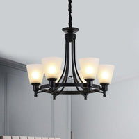6/8 Heads Pendant Chandelier Rustic Living Room Lamp Black - Rebooters