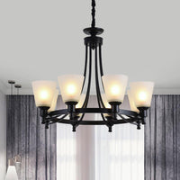 6/8 Heads Pendant Chandelier Rustic Living Room Lamp Black - Rebooters
