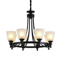 6/8 Heads Pendant Chandelier Rustic Living Room Lamp Black - Rebooters