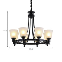 6/8 Heads Pendant Chandelier Rustic Living Room Lamp Black - Rebooters